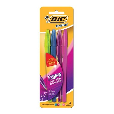 CANETA BIC FASHION C/4UN