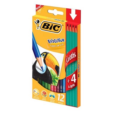 LAPIS DE COR BIC EVOL GRATIS 4LAPIS