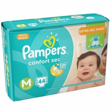 FRALDA PAMPERS CONFORT SEC MEGA M 44UN