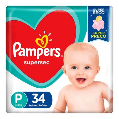 FRALDA PAMPERS SUPERSEC P 34UN