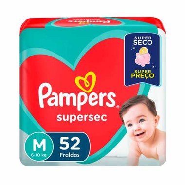 FRALDA PAMPERS SUPERSEC M 52UN