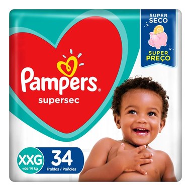 FRALDA PAMPERS SUPERSEC XXG 34UN