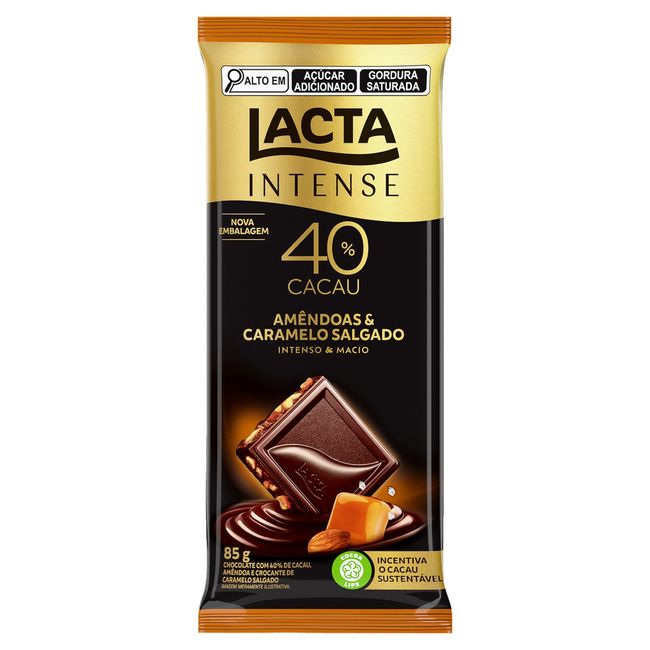 CHOCOLATE LACTA INTENSE 40 CAR SALG 85GR