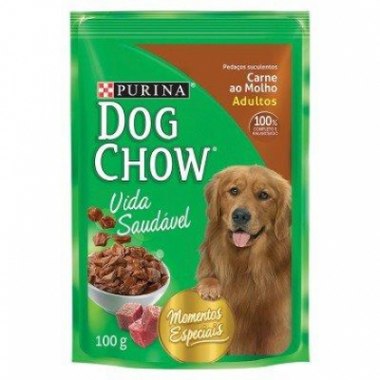 RACAO DOG CHOW CARNE AO MOLHO SHT 100GR