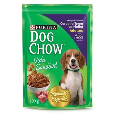 RACAO DOG CHOW CORDEIRO AO MOLHO SHT100G