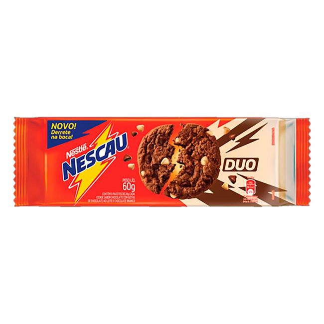 BISCOITO NESTLE COOKIES NESCAU DUO 60GR