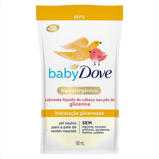 SABONETE LIQ DOVE BABY HIDR GLIC RF 180M