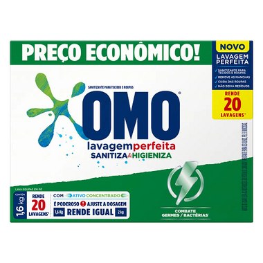 DETERGENTE PO OMO LAV PERF HIG SANI1,6KG