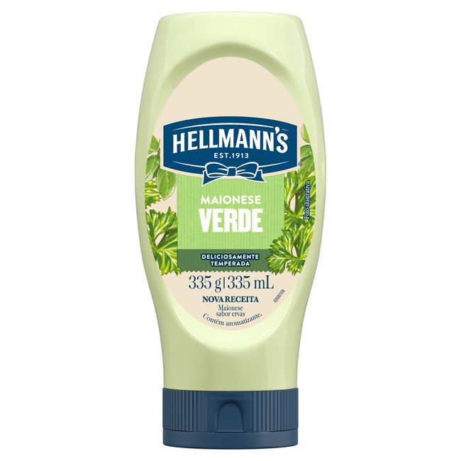 MAIONESE HELLMANNS SQZ VERDE 335GR