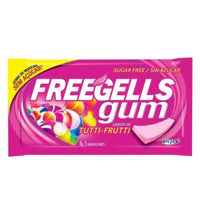 CHICLE FREEGELLS GUM TUTTI FRUTI 8GR