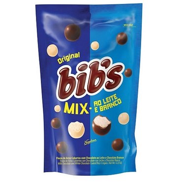 CHOCOLATE BIBS MIX LEITE/BCO 120GR