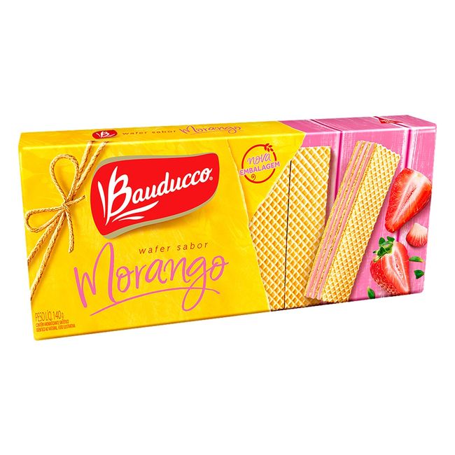 BISCOITO BAUDUCCO WAFER MORANGO 140GR