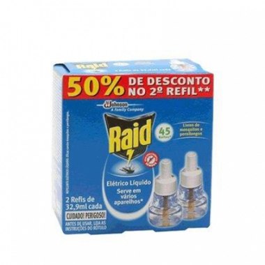 REPELENTE ELETR LIQ RAID 45NT C2UN 32,9M