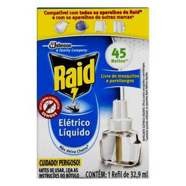 REPELENTE ELETR LIQ RAID 45NT 32,9ML