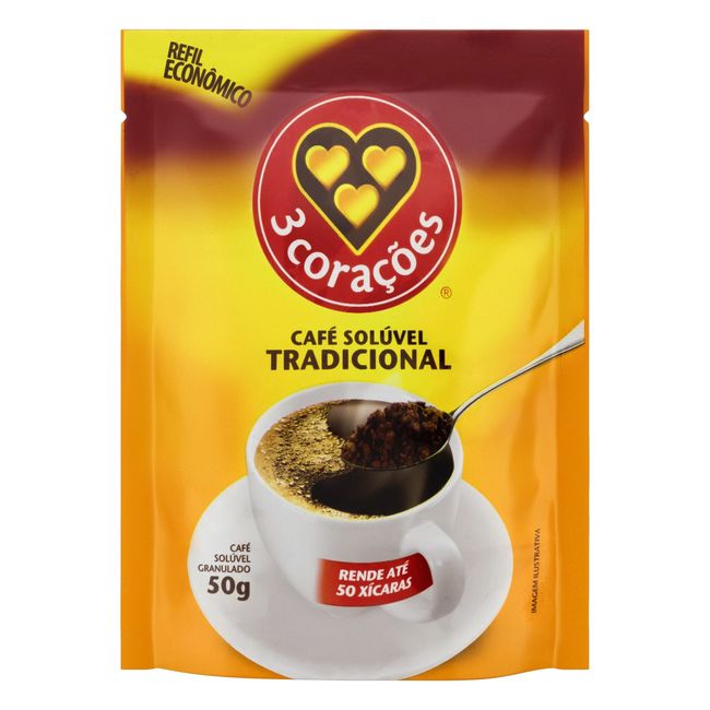 CAFE TRES CORACOES SOLUVEL SACHET 40GR