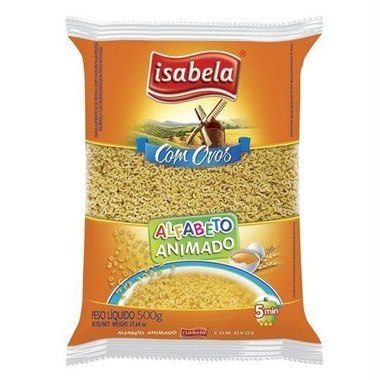 MASSA ISABELA C/OVOS ALFABETO 500GR