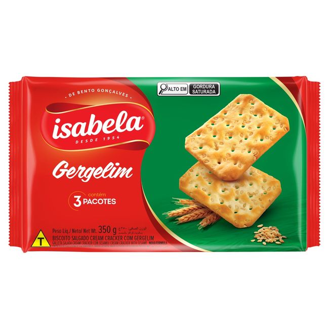 BISCOITO ISABELA CRACKER GERGELIM 350GR