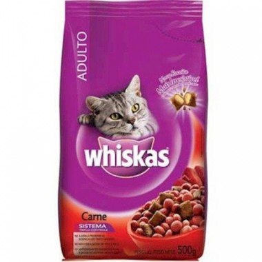 RACAO WHISKAS CARNE 500GR