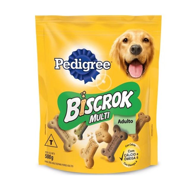 RACAO PEDIGREE BISCROK MULT ADULTO 500GR