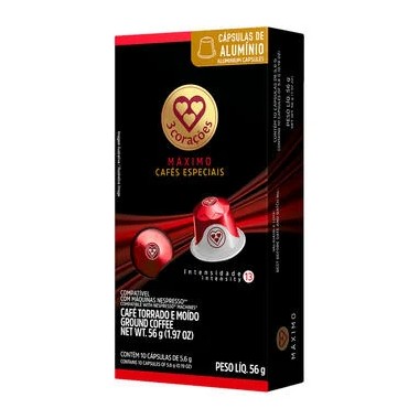 CAFE TRES CORACOES CAP ESPR MAX 56G 10UN