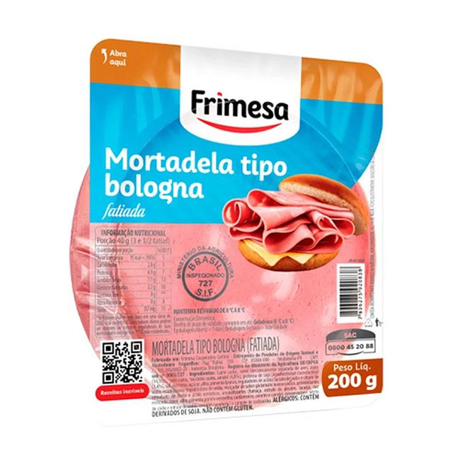 MORTADELA FRIMESA BOLOGNA FAT 200GR