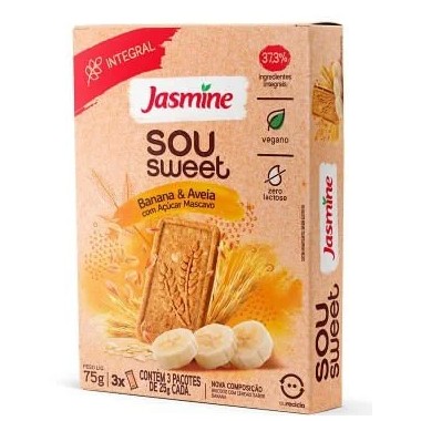 BISCOITO JASMINE INT BANANA AVEIA ZL 75G