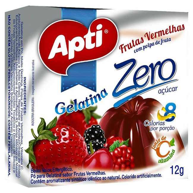 GELATINA APTI ZERO FRUTAS VERM 12GR