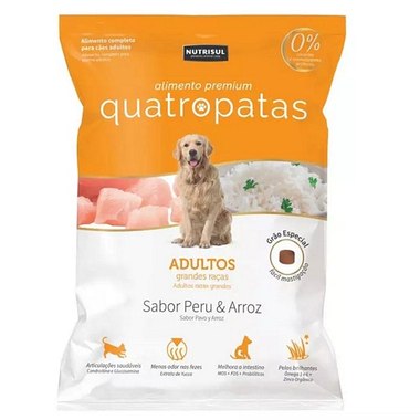 RACAO QUATRO PATAS CAES ADLT MD GRD 1KG