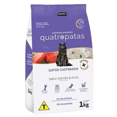 RACAO QUATRO PATAS GATOS CASTRADOS 1KG