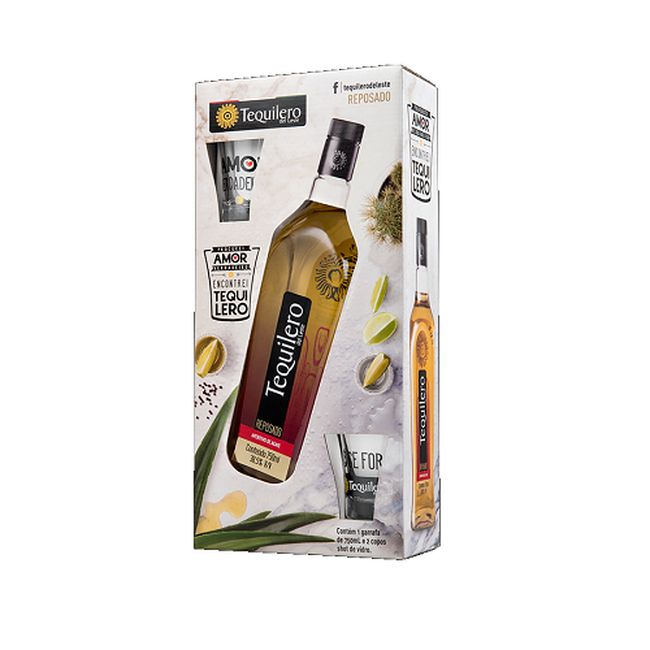 TEQUILA TEQUILERO REPOSADO 750ML KIT 2CP