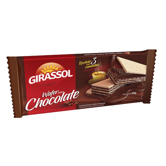 BISCOITO WAF GIRASSOL CHOCOLATE 60GR