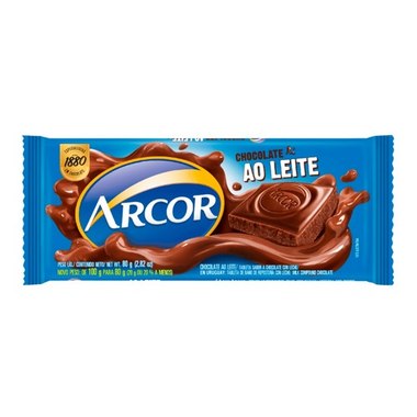 CHOCOLATE ARCOR AO LEITE 80GR