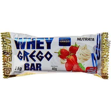 BARRA PROT NUTRATA GREGO MORANGO 40G