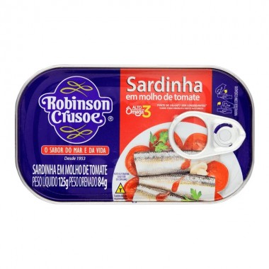 SARDINHA ROBINSON CRUSOE TOMATE 125G